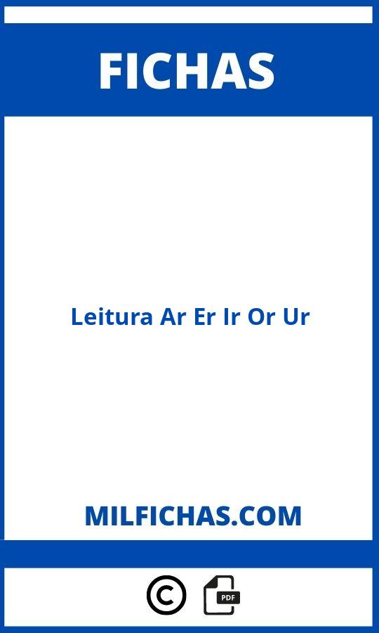 Ficha De Leitura Ar Er Ir Or Ur