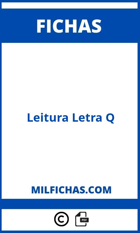 Ficha De Leitura Letra Q