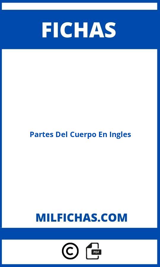 Ficha Partes Del Cuerpo En Ingles