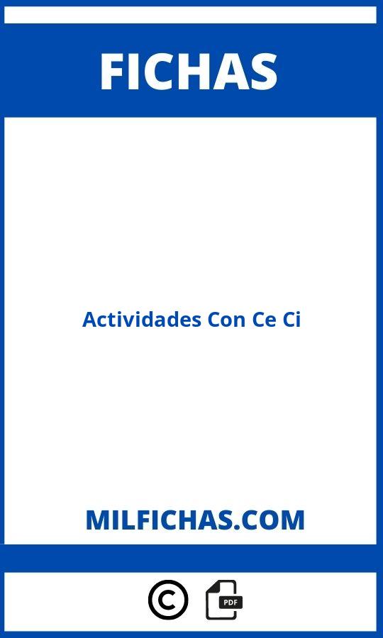 Fichas Actividades Con Ce Ci