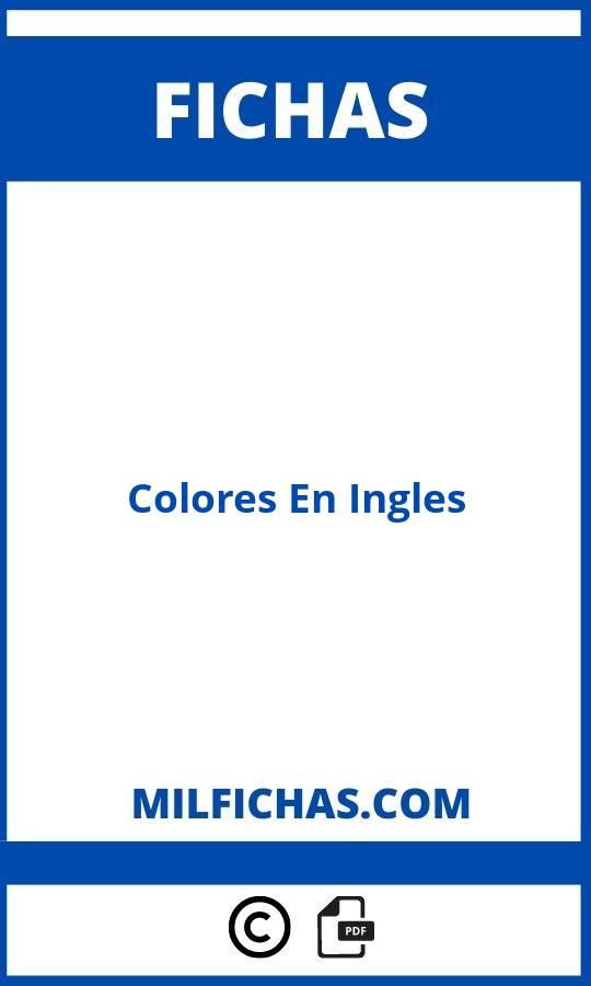 Fichas Colores En Ingles Pdf