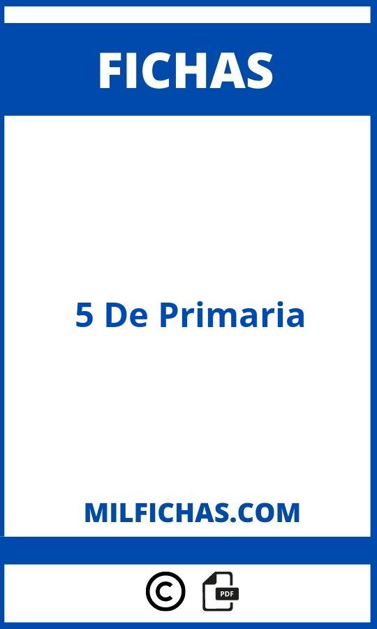 Fichas De 5 De Primaria