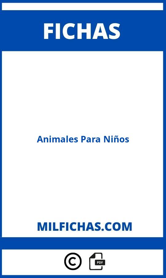 Fichas De Animales Para Niños