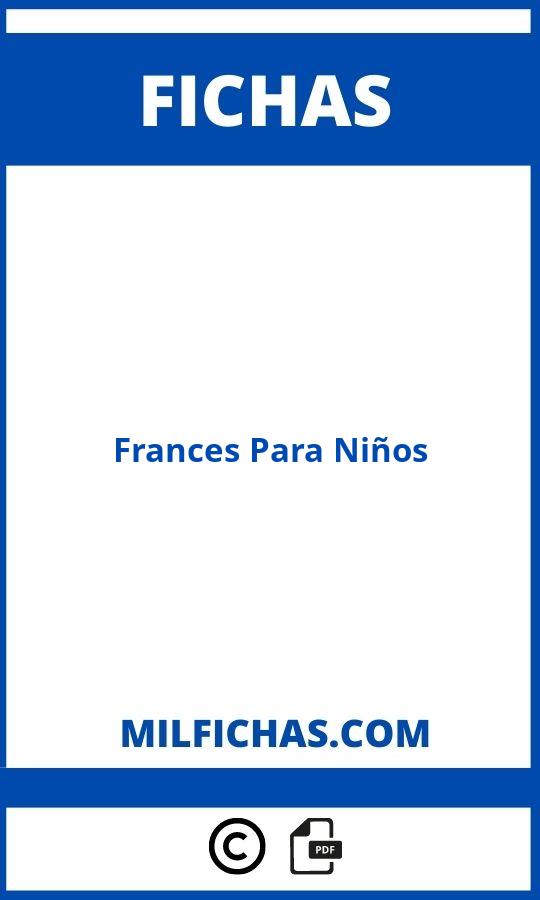 Fichas De Frances Para Niños