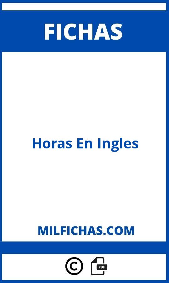 Fichas De Horas En Ingles Para Imprimir