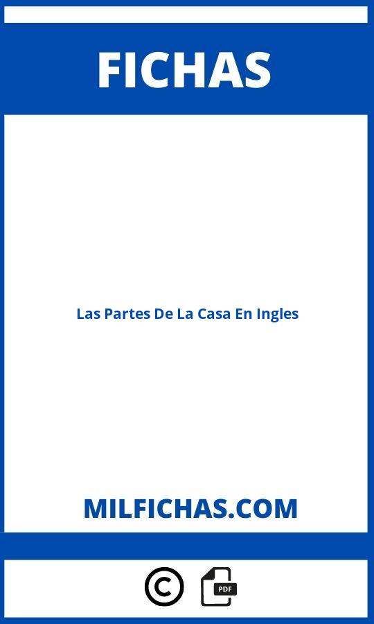 Fichas De Las Partes De La Casa En Ingles Para Imprimir