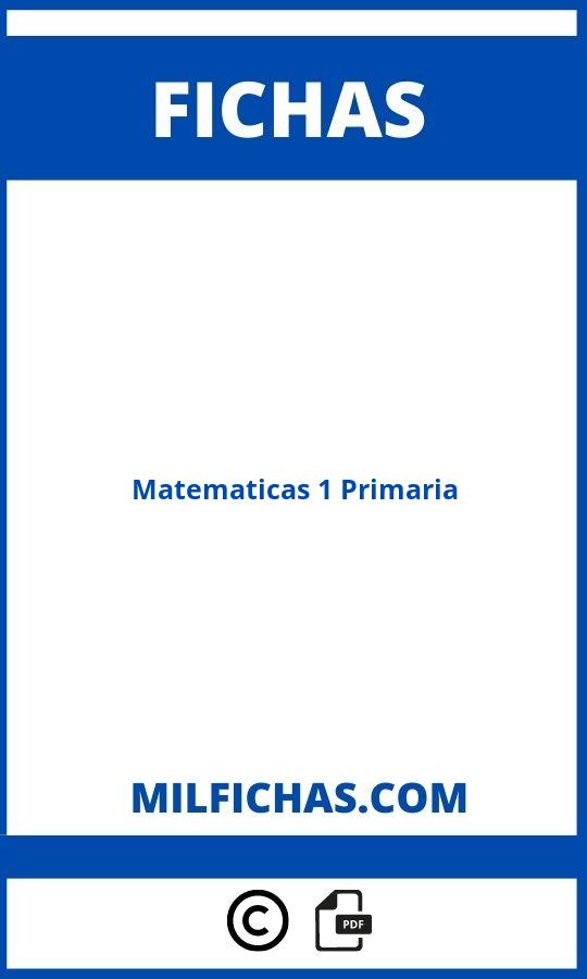 Fichas De Matematicas 1 Primaria