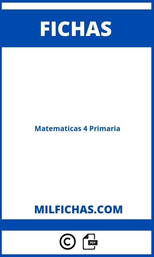 Fichas De Matematicas 4 Primaria