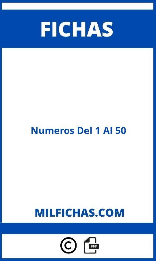 Fichas De Numeros Del 1 Al 50 Para Imprimir