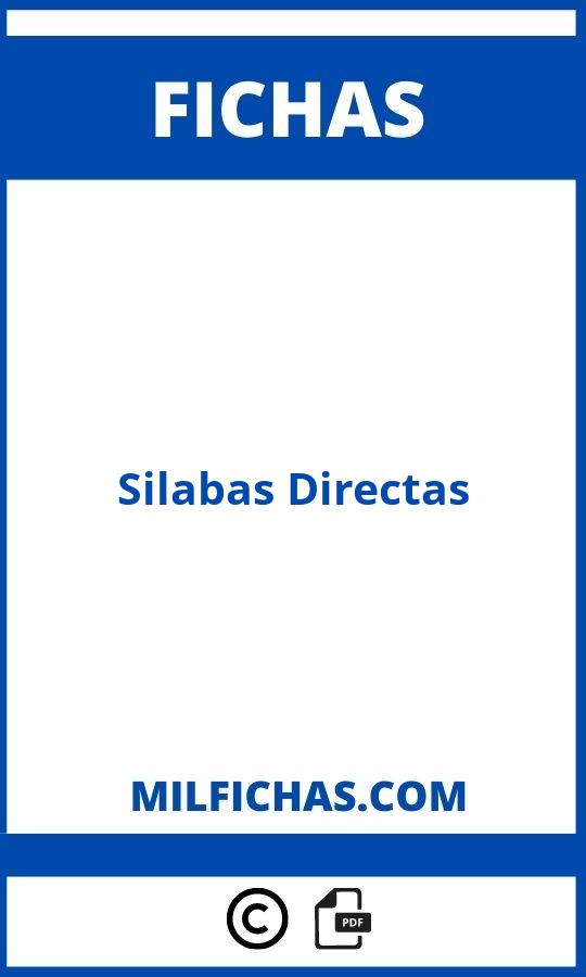 Fichas De Silabas Directas Para Imprimir