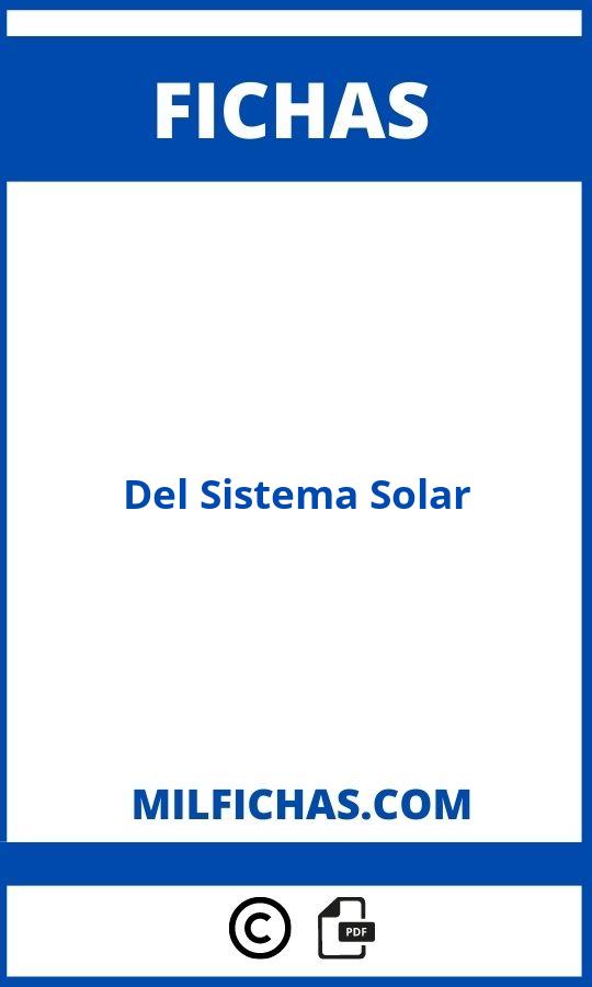 Fichas Del Sistema Solar Para Imprimir