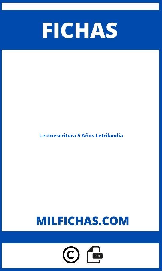 Fichas Lectoescritura 5 Años Letrilandia